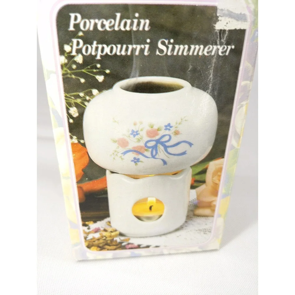 vtg 90s 1994 Floral Candle‎ Tea Light Oil Vaporizer Potpourri Warmer